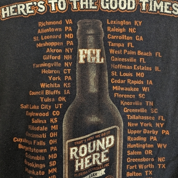 Florida Georgia Line Round Here Concert Tee Small Navy 100% Cotton - Picture 8 of 11